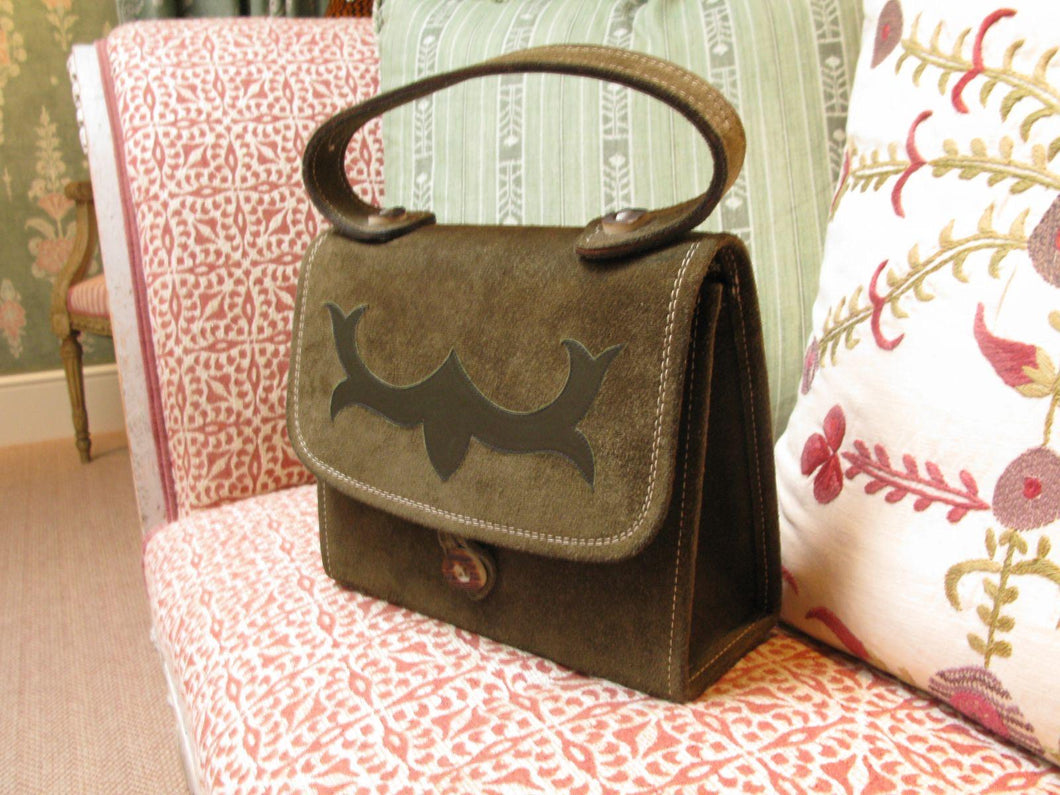 Alpine-Style Suede Handbag